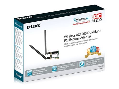 D-Link Wireless AC1200 DWA-582 - Adaptateur réseau - PCIe profil bas - Wi-Fi 5