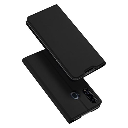 Etui en PU + TPU avec support et porte-carte noir pour votre Samsung Galaxy A20s