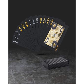54 pcs Fine-qualité PVC Poker Étanche Noir Cartes À Jouer Cadeau Créatif  Pratique Poker Cartes De Jeu 