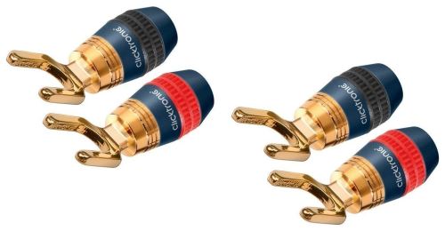 Clicktronic Casual Cosse de câble SimpleLock pour L'assemblage des câbles de haut-parleurs Jeu de 4 Fiches Bleu