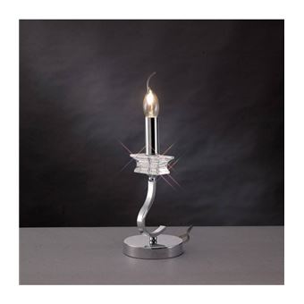 Lampe de Table Nydia avec Abat jour 1 Ampoule chrome poli/cristal - 1