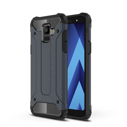 Coque en TPU hybride de garde d'armure bleu foncé pour votre Samsung Galaxy A6 (2018)