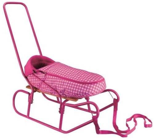NIJDAM traîneau en métal sac bébé à coucher avec 84 cm rose