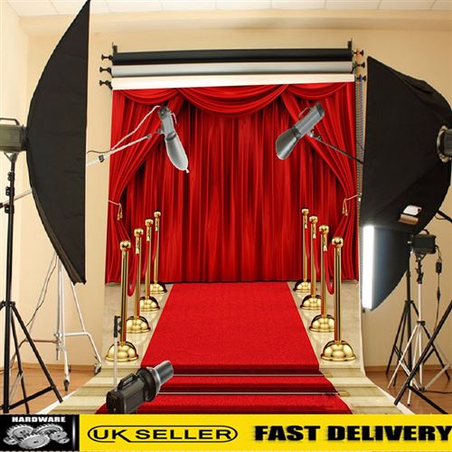 7x5ft / 210x150cm tapis rouge rideau photographie fond vinyle toile de fond studio