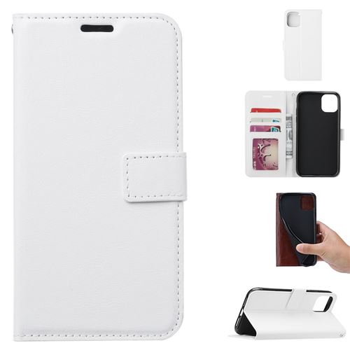 Etui en PU Cheval fou avec support blanc pour votre Apple iPhone 12 Pro Max 6.7 pouces