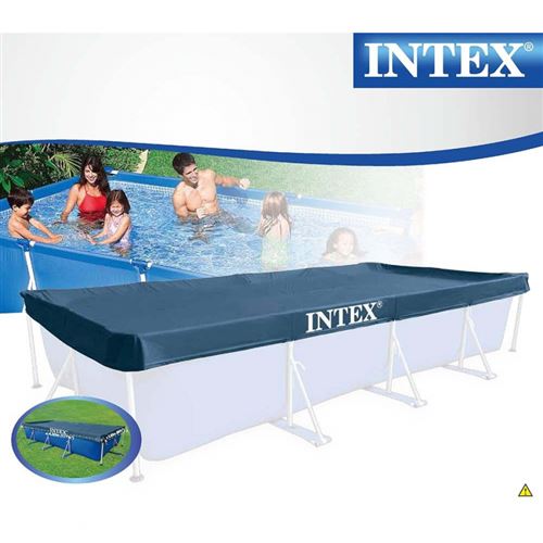 Bâche de protection pour piscine Intex tubulaire rectangulaire