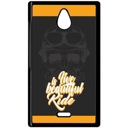 Coque Nokia X1 01 Life Is Beautiful Ride Tete Entiere Fond Noir Et Orange