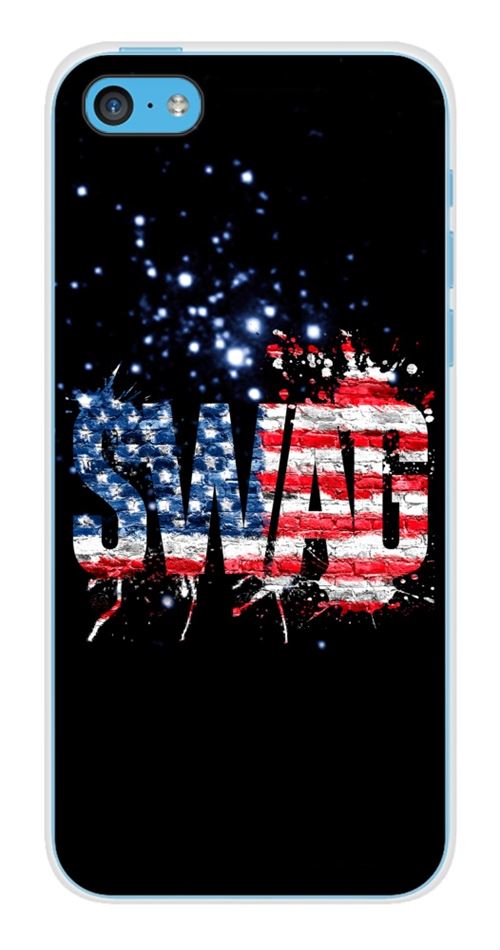 Coque en silicone imprimée compatible Apple iPhone 5C Swag usa