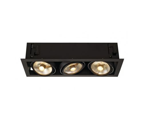Kadux 3 es111 encastré carré, noir, max. 3x50w