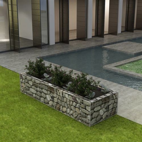 Vidaxl jardini&egrave;re &agrave; gabion acier 270 x 90 x 50 cm 142556