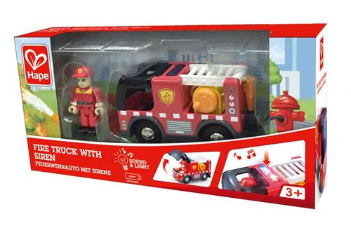 Hape voiture de pompiers avec bois de sirène 9,5 cm
