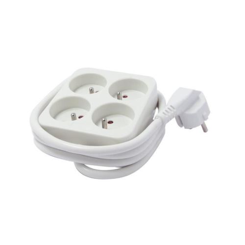 Chacon Blanc Bloc Multiprise Carré 4 Prises 16A 3M - Cha48071