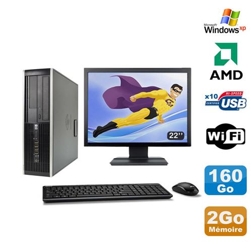 Pc hp compaq 6005 pro sff amd 3ghz 2go 160go graveur wifi windows xp 22' État correct - Hewlett-Packard reconditionné disponible sur Fnac