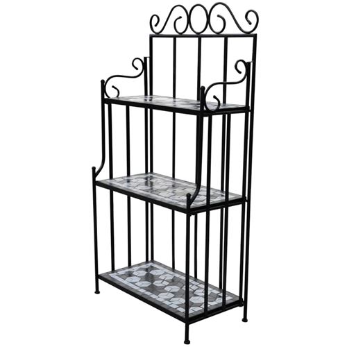 Etagère plante Noir et blanc Motif mosaïque