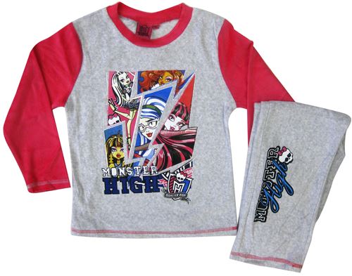 Monster High pyjama polaire filles gris/rouge