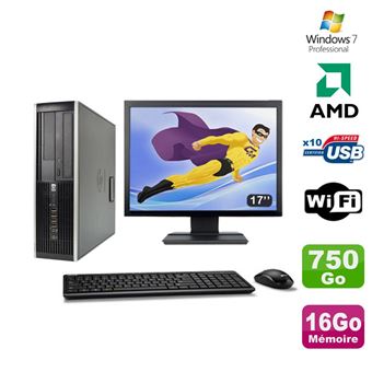 Pc hp compaq 6005 pro sff amd 3ghz 16go 750go graveur wifi win 7 pro 17' - 1