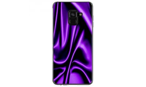 Coque souple pour Samsung Galaxy A8-Plus 2018 avec impression Motifs soie drapée mauve