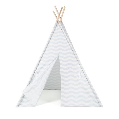 Boppi Grande Tente De Jeu Tipi En Toile Tente Indienne Portable En Bois Pour Enfants, Pour Intérieur Comme Extérieur - gris