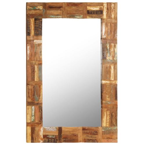 Miroir Mural Bois de Récupération Massif pour Salle de Bain, Chambre à Coucher ou Dressing 60 x 90 cm