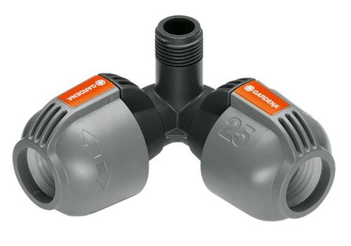 Pièce angulaire GARDENA système Sprinkler 02782-20 25 mm (1/2) (filet. Ext.)