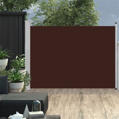 Auvent latéral rétractable de patio 100x500 cm Marron