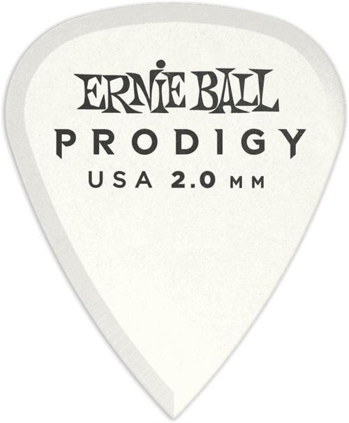 Ernie Ball 9202 - Sachet de 6 médiators Prodigy blanc - 2.00mm