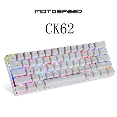 27€43 sur Clavier mécanique MOTOSPEED CK62 sans fil 2.4G 61 touches Coloré  Rétroéclairé Axe rouge -blanc - Clavier - Achat & prix