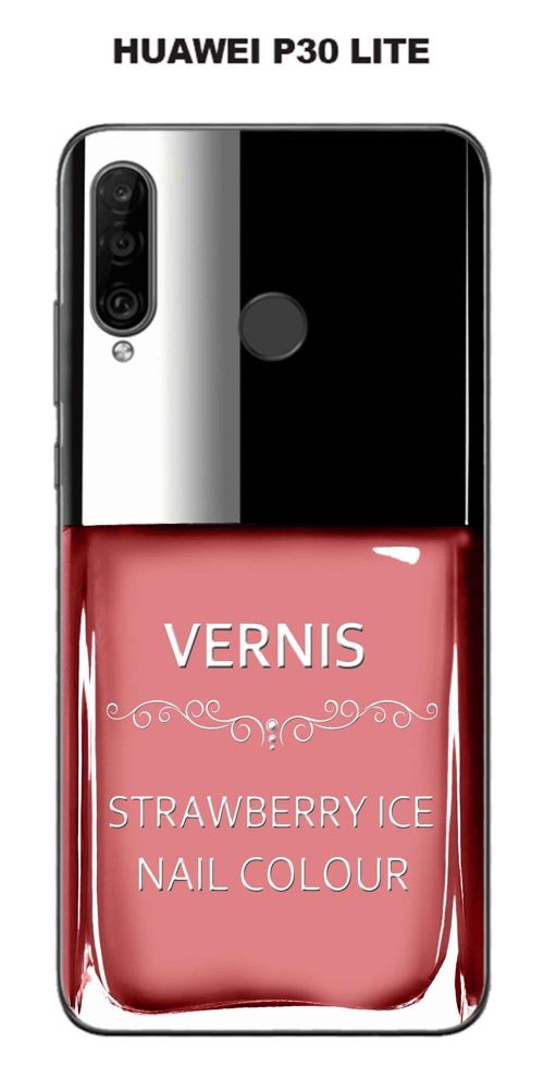 Coque Huawei P30 Lite design Vernis Strawberry Ice