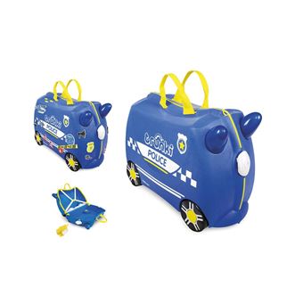 Valise de voyage à roulettes enfant Trunki Percy Ride On bleue