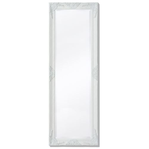 vidaXL Miroir mural Style baroque 140 x 50 cm Blanc