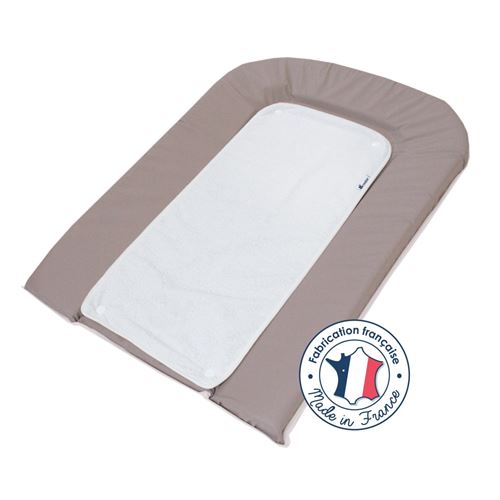 Candide - MATELAS À LANGER PVC TAUPE AVEC ÉPONGE PRESSIONNÉE + 1 ÉPONGE BLANCHE