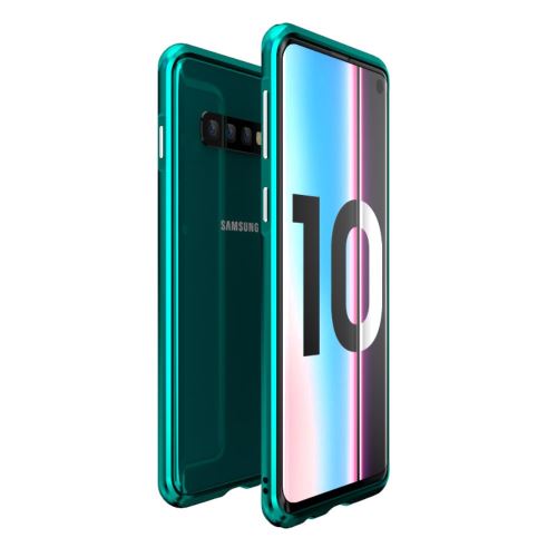 Bumper en métal cadre d'attraction magnétique vert pour votre Samsung Galaxy S10