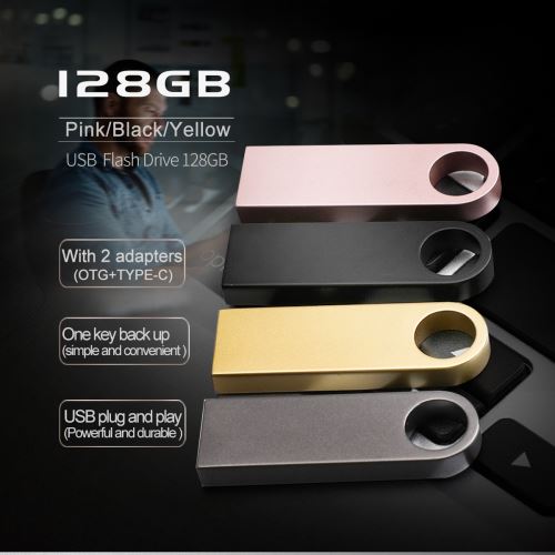 128 Go Clé USB 2.0 Mémoire Flash Drive Métal OTG Pour PC Smartphone ROSE