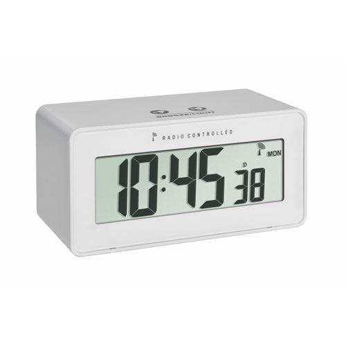 Thermomètre et hygromètre avec horloge et écran LCD éclairé TFA 60.2544.02