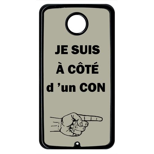 Coque Con Sur Fond Taupe Compatible Google Nexus 6 Transparent