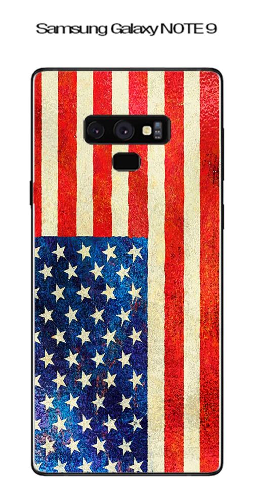 Coque Samsung Galaxy Note 9 design Drapeau USA vintage effet Métallisé