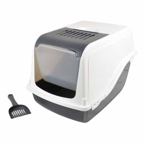 maison de toilette pour chat coloris ivoire + accessoires 53*36*42cm