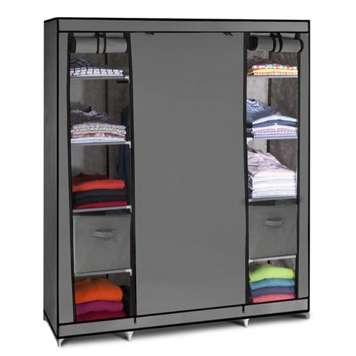 Armoire De Rangement Grise Dressing Penderie Xxl Tissu Rangement De L Atelier Achat Prix Fnac