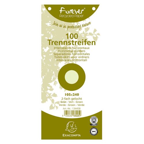 EXACOMPTA Fiches intercalaires, 105 x 240 mm, vert