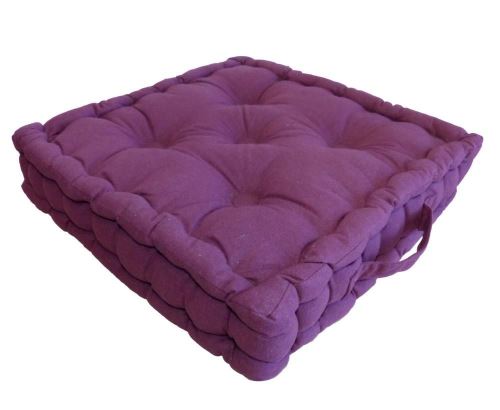 NO NAME - Coussin de sol en coton 40 cm Aubergine