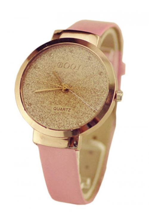 OHP Montre femme pu - bracelet en cuir quartz analogique montre-bracelet - rose