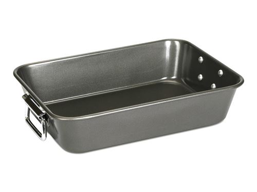 Plat à rôtir avec poignées en acier revêtu L35xL22cm