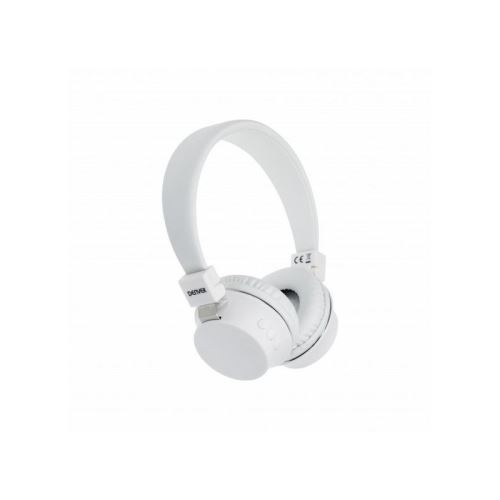 DENVER BTH-205WHITE - Koptelefoon met micro - op oor - Bluetooth - draadloos - wit