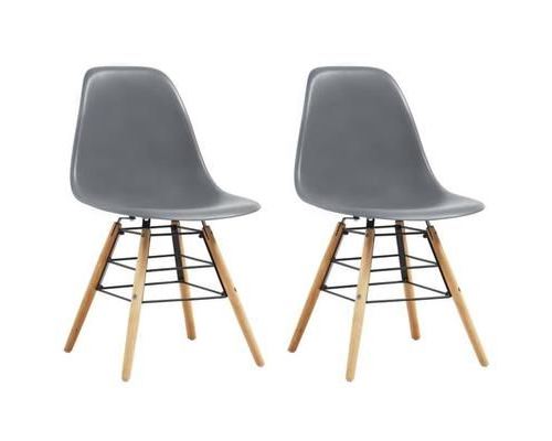 vidaXL Chaises de salle à manger 2 pcs Gris Plastique