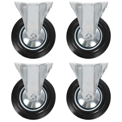 vidaXL 12x Roulettes Pivotantes Roues Fixes pour Chariot Roulant Etabli Panier d'Achat Etagère à Livre Tables de Travail Capacité de 50 kg 75 mm
