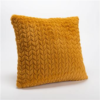 Coussin Chevron camel - Amadeus - Jaune - Polyester - 1