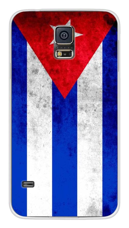 Coque en silicone imprimée compatible Samsung Galaxy S5 Drapeau Cuba