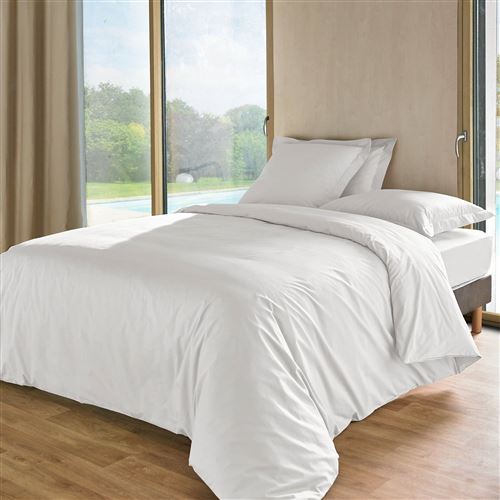 Drap housse percale Royal ESSIX, matelas épais - Blanc - 160 x 200 cm