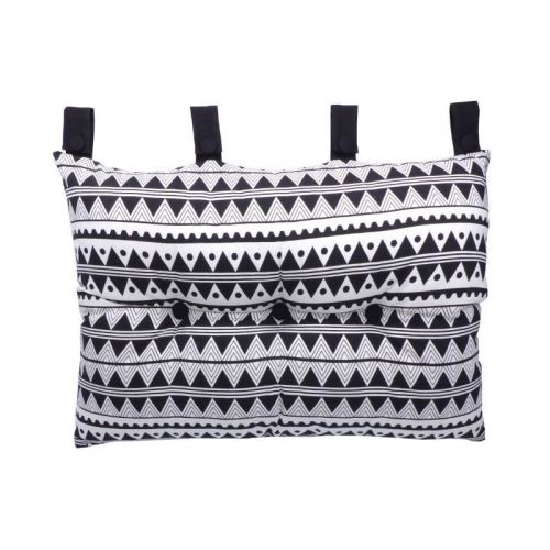 Coussin tete de lit 100% coton imprimé DJERBA 50x70cm - Noir