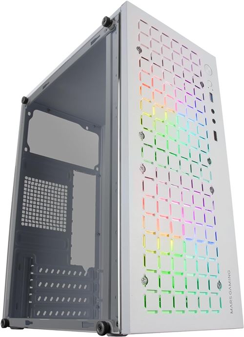 Mars Gaming MC-CORE, Caja Gaming Compacta MicroATX, Diseño Frontal Metal-Mesh, Ventana Lateral Completa, 2X Ventiladores FRGB 120mm